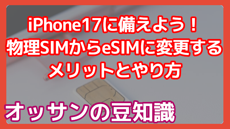 iPhone17物理SIMからeSIMに変更する方法